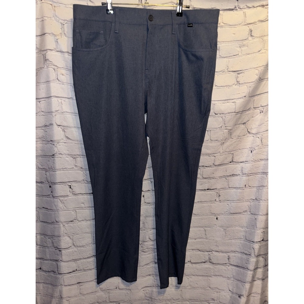 Travis Mathew Mens 36 x 32 Charcoal Gray/navy  Golf Pants Flat Front